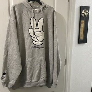 Disney Unisex Gray Hoodie with Peace Sign